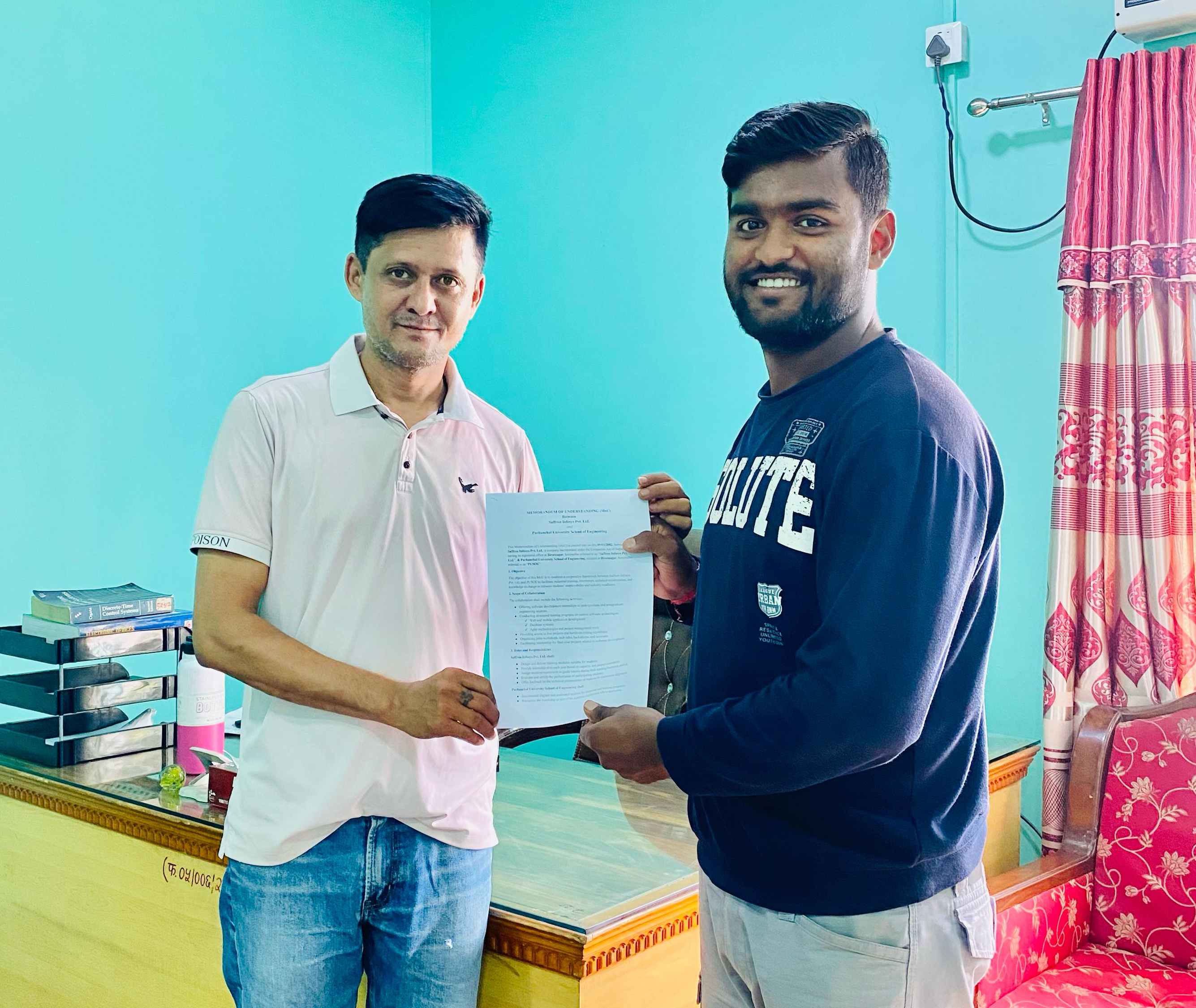 MoU between Purbanchal University School Of Engineering (PUSOE) and Saffron Infosys Pvt. Ltd.